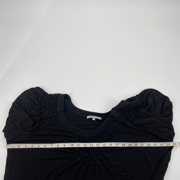 Chesca Black Woven Short Sleeve Shirt Womens Plus Size 20/22 Neutral Chic Modern - Picture 5 of 6